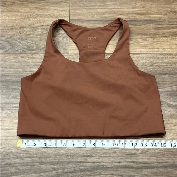 Girlfriend Collective Paloma Bra Sports Bra in Brown Size XL - Picture 3 of 6